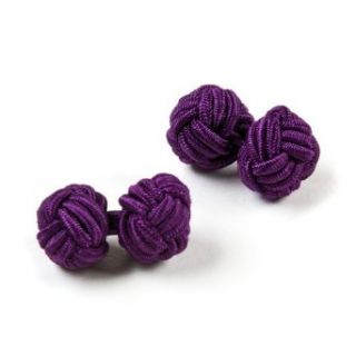 Dark Purple Solid Knot Cufflink by Ties   Dark purple Polyester at  Mens Clothing store