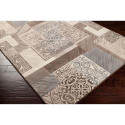 Woven Neutral Toned Haines Damask Patchwork Rug (1'10 x 2'11) Surya Accent Rugs