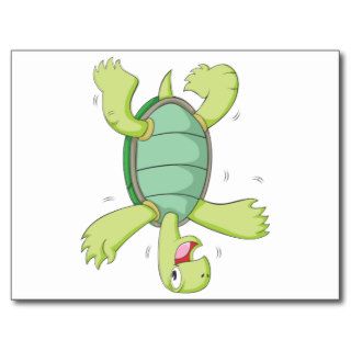 Happy Tortoise doing Headspin Post Card