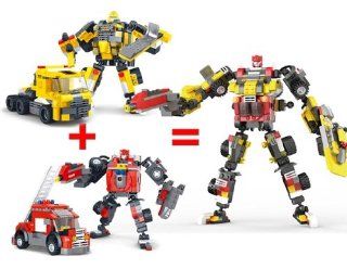 Deformation Soldiers Fire Truck Wheel Warriors Robot Building Blocks Puzzle 357 Piece Set Toys & Games