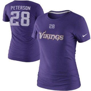 Nike Adrian Peterson Minnesota Vikings Ladies Player Name and Number T Shirt   Purple  Sports Fan T Shirts  Sports & Outdoors