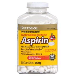Good Sense Coated Aspirin Tablets, 325 mg, 500 Count Health & Personal Care