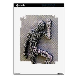 Silver Running Man Silhouette Decal For iPad 2