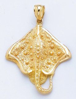 Gold Charm Stingray With High Polishedge Million Charms Jewelry