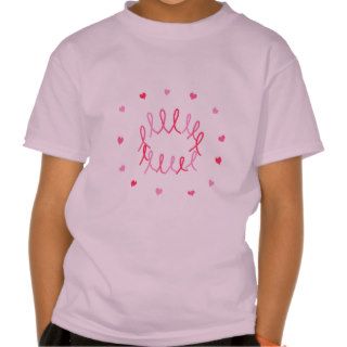 Breast Cancer Ribbons & Hearts Youth T Shirt