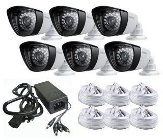 New Samsung Power + Splitter with SDC 5340BCD x6 Samsung IR Weatherproof Bullet Cameras with cables  Home Camera Security System  Camera & Photo