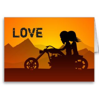 Motorcycle Couple LOVE Valentine's Day Card