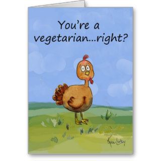 Vegetarian Vegan Cute Turkey Thanksgiving Card