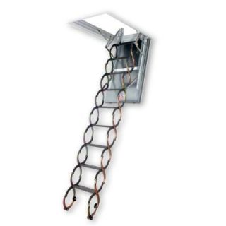 Fakro 22 in. x 47 in. x 9 ft. 10 in. Fire Rated Steel Scissor Attic Ladder with 300 lb. Load Capacity Not Rated 66858
