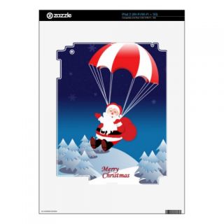 Parachuting Santa Decals For iPad 2