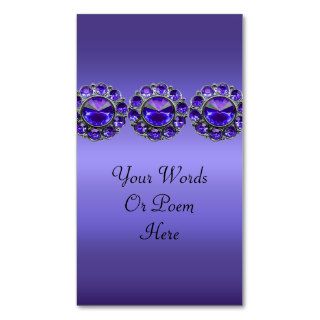 Purple Passionate Bejeweled Wedding Business Card Templates