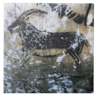 Goat or Chamois, rock painting in the Black Room, Ceramic Tiles