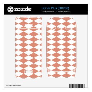 Coral and White Diamond Pattern Decal For LG Vu Plus