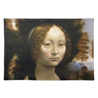 Portrait of Ginevra de Benci by Leonardo da Vinci Place Mats
