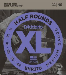 D'Addario EHR370 Half Round Electric Guitar Strings, Medium, 11 49 Musical Instruments
