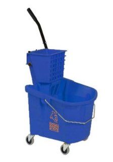 Continental Commercial 335 312 BL 35 Qt Mop Bucket & Squeeze Wringer, Caution Symbol, Blue, Each   Cleaning Buckets