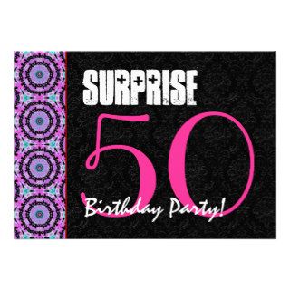 Surprise 50th Birthday Party Pastel Colors Personalized Invitation