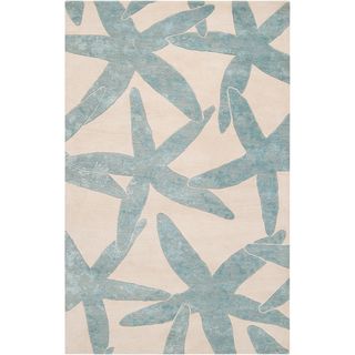 Somerset Bay Hand tufted Morgans Blue Beach Inspired Wool Rug (2' x 3') Surya Accent Rugs