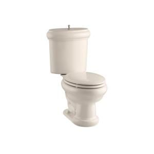 KOHLER Revival 2 piece 1.6 GPF Elongated Toilet with Seat in Vibrant Brushed Bronze, Flush Actuator and Trim K 3555 BV 55