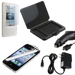 Leather Case/ Screen Protector/ Chargers/ Stylus for  Kindle 3 Eforcity Tablet PC Accessories