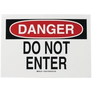 Brady 7 in. x 10 in. Plastic Danger Do Not Enter OSHA Safety Sign 22433