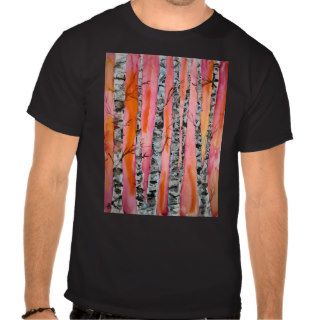 birch tree landscape abstract art shirt