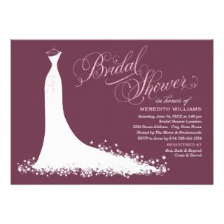 Bridal Shower Invitation  Elegant Wedding Gown
