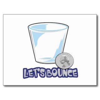 Lets Bounce Quarters Drinking Game Post Card
