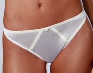 Dominique Smooth Satin Thong Style 337   Ivory   Large
