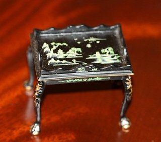 Dollhouse Miniature Hand Painted Oriental Tray Table Toys & Games