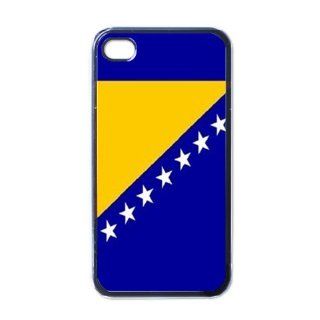 Bosnia And Herzegovina Flag Black Iphone 4   Iphone 4s Case Cell Phones & Accessories