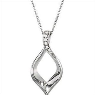 14k White .04 ct tw Diamond 18" Necklace .04 CTTW/ 18.00 INCH Jewelry
