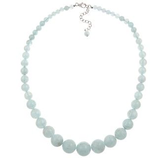 Pearlz Ocean Sterling Silver Aquamarine 17 inch Journey Necklace Pearlz Ocean Gemstone Necklaces