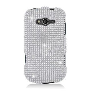Eagle Cell PDSAMM950F377 RingBling Brilliant Diamond Case for Samsung Galaxy Reverb M950   Retail Packaging   Silver Cell Phones & Accessories