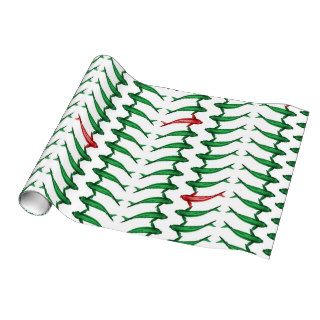 Green and Red Koi Fish Gift Wrap