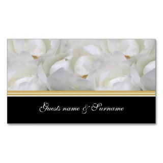 Guest seating placement rose elegant white gold business card template