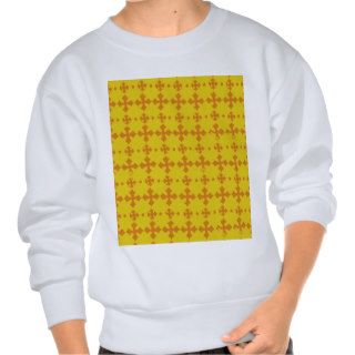 Yellow Cross Pattern Pull Over Sweatshirt