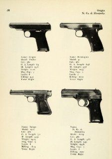 1948 Print Ortgies Pocket Pistol Remington Model 51 .380 1917 Savage Handguns   Original Halftone Print  