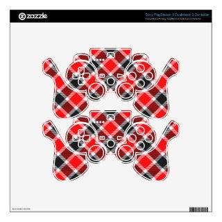 Red And Black Tartan PS3 Controller Decals