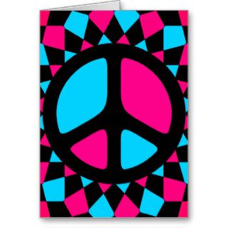 Colorful retro peace sign cards