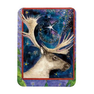 christmas deer watercolor design magnet