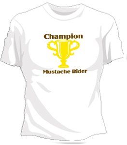 Champion Mustache Rider Girls T Shirt (White) #341 (Girls Large) Clothing