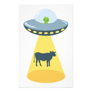 Alien Space Ship & Cow Stationery