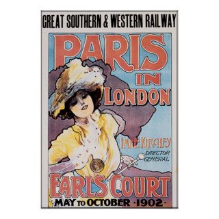 Vintage London England Travel Poster Art