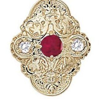 14 Karat Gold Slide with Ruby center and Diamond accents GS341 R D Jewelry
