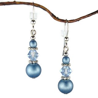 Jewelry by Dawn Blue Triple Bead Earrings Jewelry by Dawn Earrings