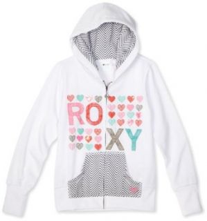 Roxy Kids Girls 7 16 Electric Slide Hoodie, White, Small Clothing