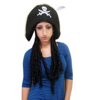 Pirate Hat with Feather and Dreadlock Wig Costume Wigs Clothing