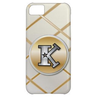 Monogrammed gold and silver effect letter K v3 Case For iPhone 5C