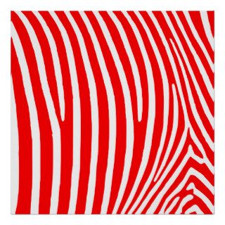 Red Zebra Stripes Print